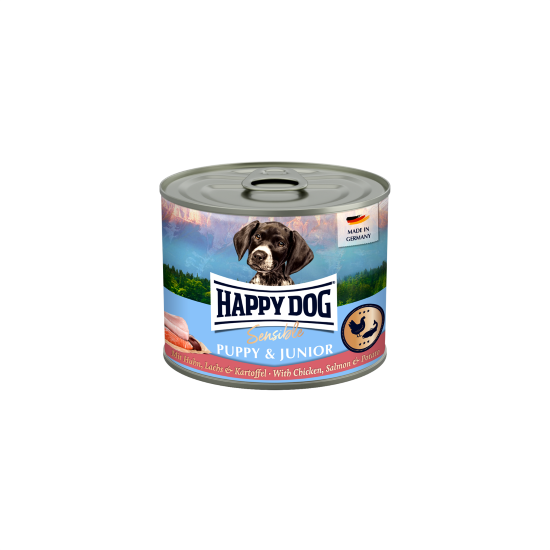 Happy Dog Sensible Cão Cachorro Salmão - Ração húmida para cão em crescimento