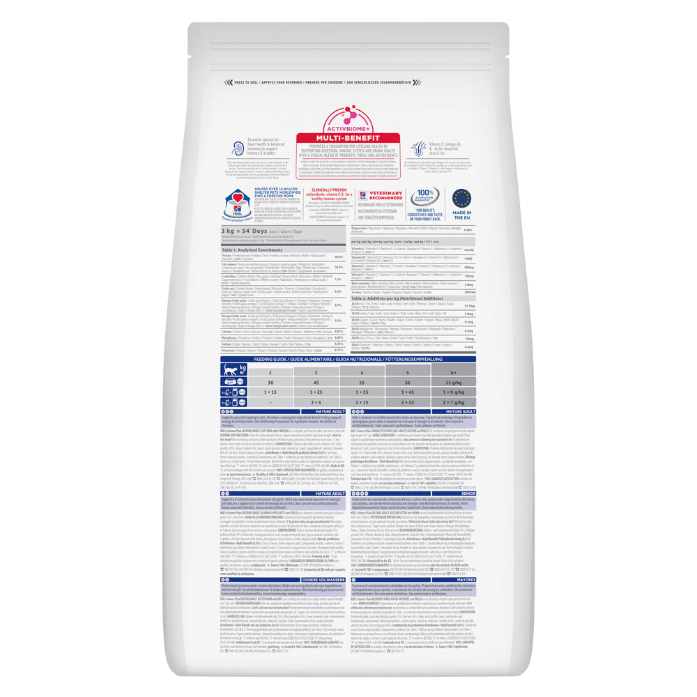 Hills Science Plan Mature Adulto 7+ Gato Pollo - Pienso seco para gato