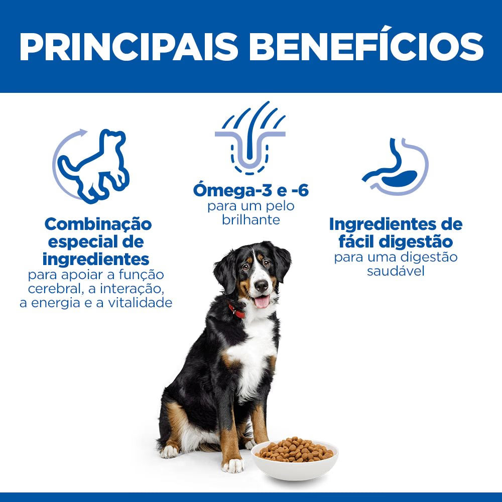 Hills Science Plan Youthful Vitality Raças Grandes Adulto Maduro 6+ Cão Frango e Arroz - Ração seca para cão