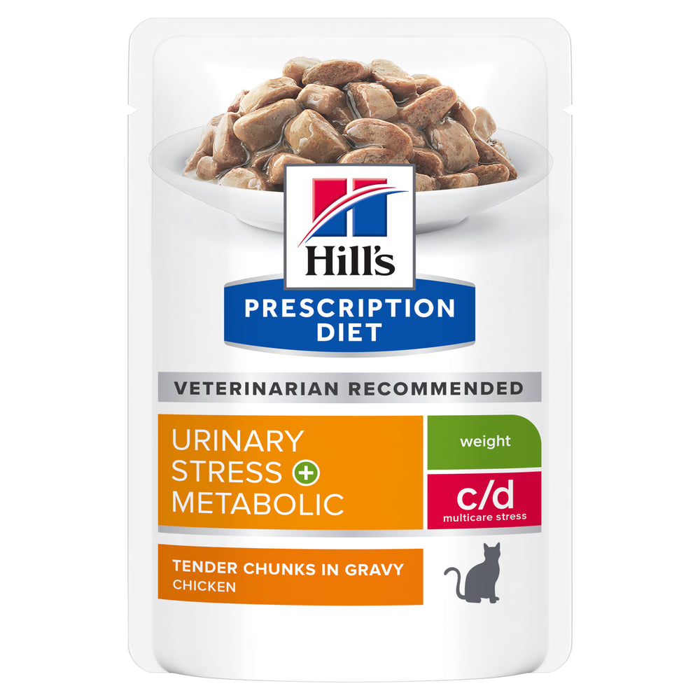Hills Prescription Diet c/d Urinary Stress + Metabolic Adult Cat Chicken - Wet food for cats with urinary problems and excess weight