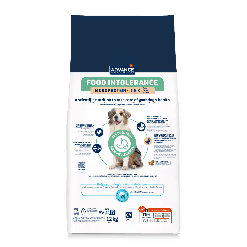 Advance Vet Perro Intolerancia Alimentaria Pato - Pienso seco para perro con intolerancia alimentaria