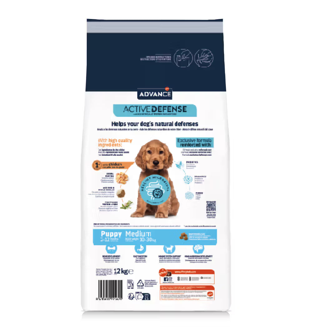 Advance Medium Cachorro Perro Pollo y Arroz - Pienso seco para perro