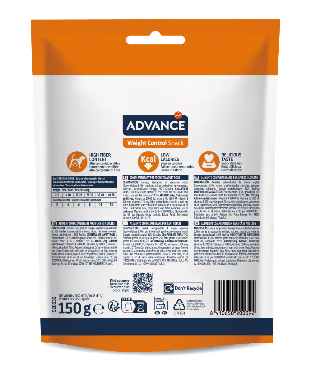 Biscoitos para cão Advance Dog Weight Control Snack