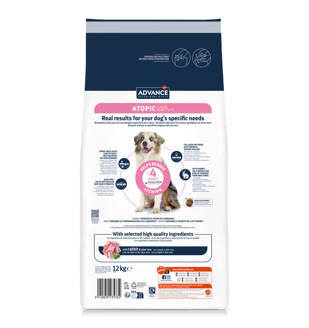 Advance Vet Atopic Medium & Maxi Dog Rabbit - Dry food for dogs with allergies