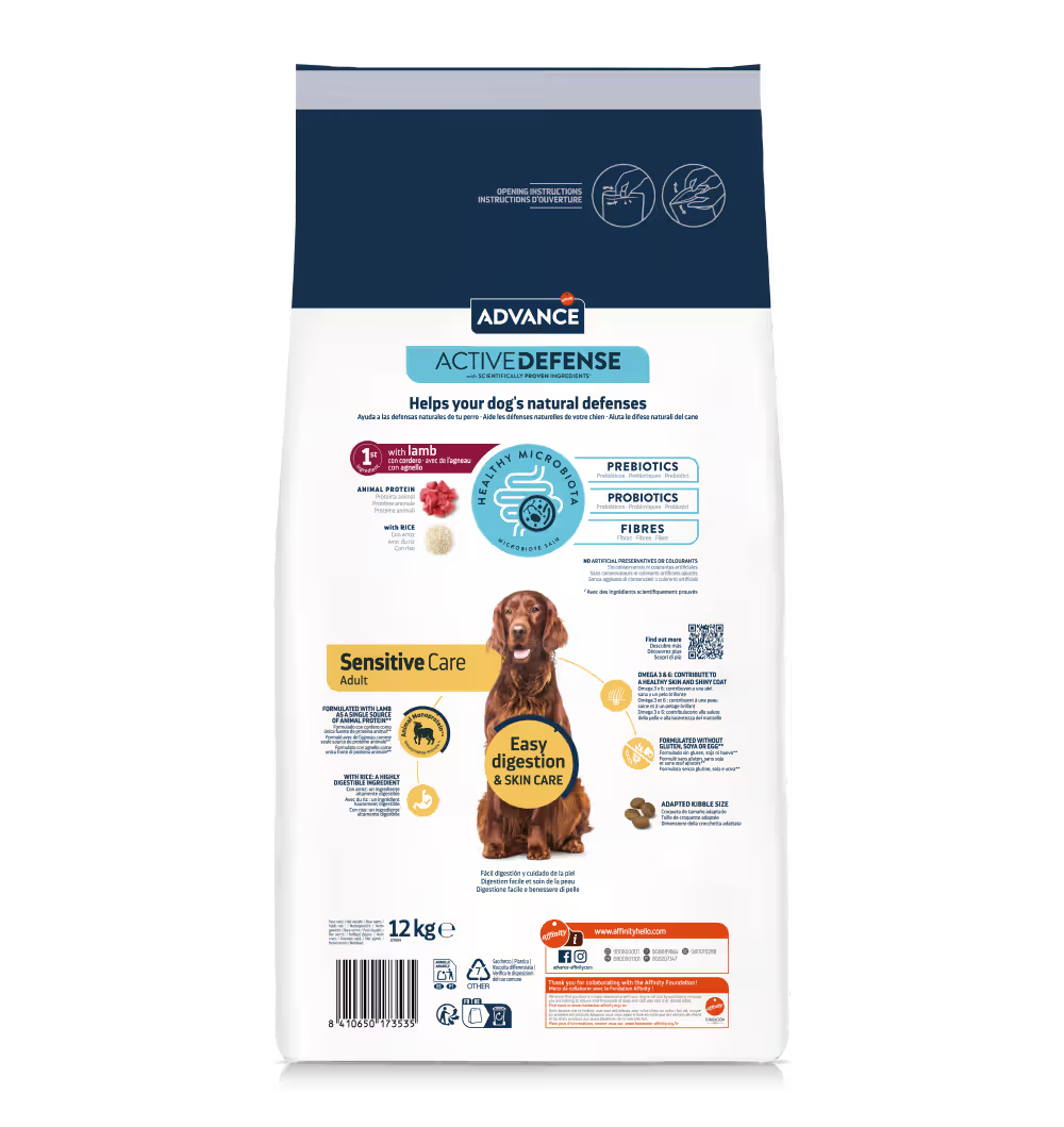 Advance Adult Dog Sensitive Lamb and Rice - Dry food for dogs with sensitive skin and digestion