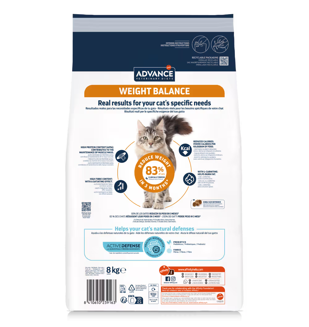 Advance Vet Weight Balance Gato Aves de Corral - Pienso seco para gato para control de peso
