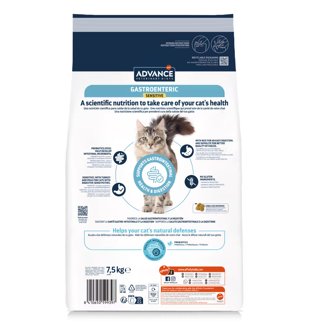 Advance Vet Gato Gastroenteric Sensitive Pavo - Pienso seco para gato con problemas gastrointestinales