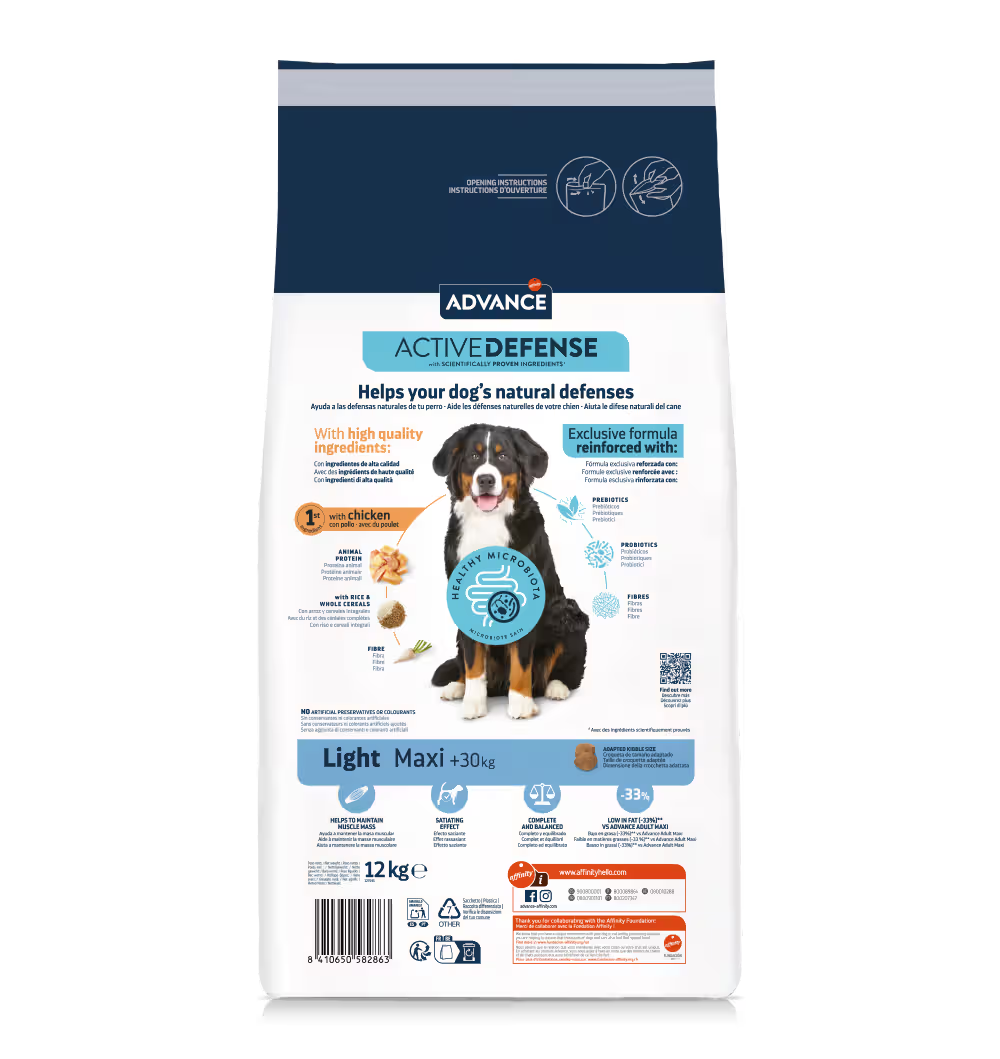 Advance Maxi Light Dog Chicken and Rice - Dry dog food for weight control