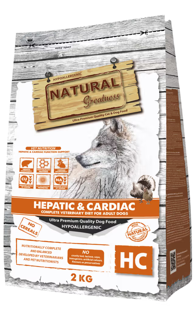 Natural Greatness Veterinary Hepatic-Cardiac Perro Adulto Pavo y Pollo Grain-Free - Pienso seco para perro con insuficiencia hepática y cardíaca