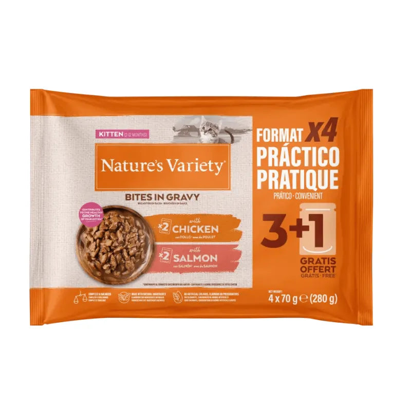 Natures Variety Gato Frango e Salmão - Ração húmida para gato
