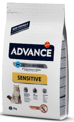 Ração para Gatos Advance Cat Adult Sensitive | Salmon & Rice | 3 kg