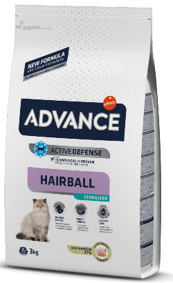 Ração para Gatos Advance Cat Sterilized Hairball | Turkey & Barley | 10 kg