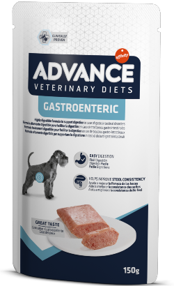 Ração Veterinária húmida para Cão Advance Vet Dog Gastroenteric | Wet (Saqueta) | Cx c/ 8 saquetas 150 g