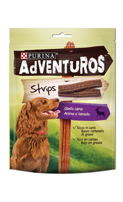 Biscoitos para cão Adventuros Strips Venison Flavour | 6 x 90 g