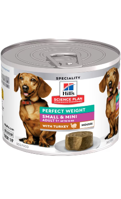 Alimento húmido para Cão Hills Science Plan Dog Small & Mini Adult Perfect Weight with Turkey | Wet (Lata) | 12 x 200 g