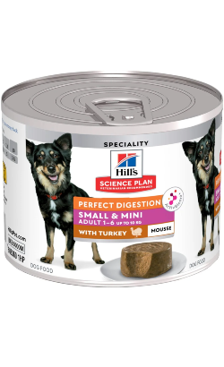 Alimento húmido para Cão Hills Science Plan Dog Small & Mini Adult Perfect Digestion with Turkey | Wet (Lata) | 12 x 200 g