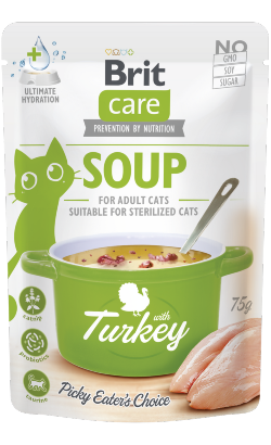 Alimento húmido para Gatos Brit Care Cat Soup with Turkey | Wet (Saqueta) | 15 x 75 g