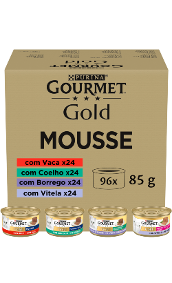 Ração húmida para Gatos Gourmet Gold Seleção de Mousses Multipack 96 | Wet (Lata) | 96 x 85 g