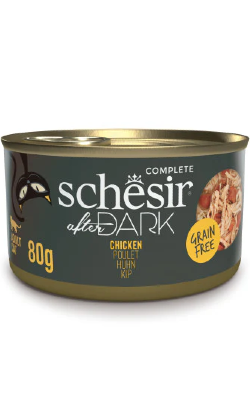 Alimento húmido para Gatos Schesir Cat After Dark Filete de Frango em Caldo | Wet (Lata) | 12 x 80 g