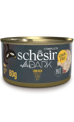 Alimento húmido para Gatos Schesir Cat After Dark Patê de Frango | Wet (Lata) | 12 x 80 g