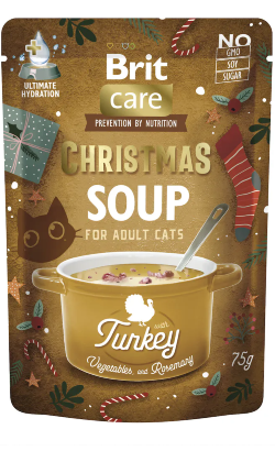Alimento húmido para Gato Brit Care Cat Christmas Turkey Soup | Natal 2025 | Wet (Saqueta) | 5 x 75 g