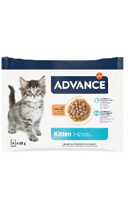 Alimento húmido para Gatos Advance Cat Kitten Chicken Multipack | Wet (Saqueta) | 4 x 85 g