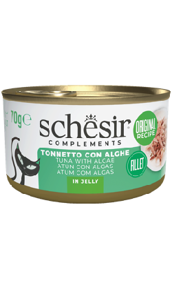 Alimento húmido para Gatos Schesir Cat Atum com Algas em Gelatina | Wet (Lata) | 12 x 70 g