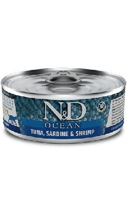 Alimento húmido para gato N&D Ocean Cat Tuna, Codfish, Shrimp & Pumpkin Adult | Wet (Lata) | 70 g