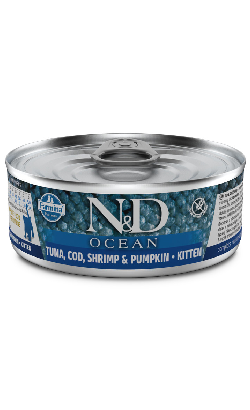 Alimento húmido para gato N&D Ocean Cat Tuna, Codfish, Shrimp & Pumpkin Kitten | Wet (Lata) | 70 g