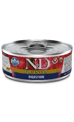 Alimento húmido para gato N&D Quinoa Cat Digestion Lamb Adult | Wet (Lata) | 80 g