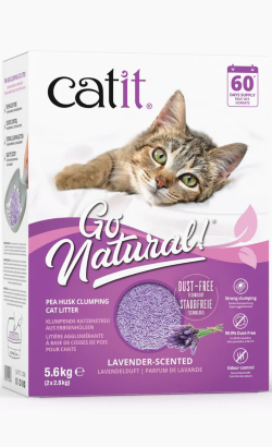 Areia para Gatos Auto Aglomerante Catit Go Natural Casca de Ervilha | Lavanda | 5,6 kg