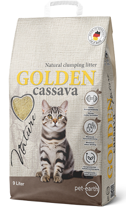 Areia para Gatos Auto Aglomerante Golden Nature Cassava | 9 L
