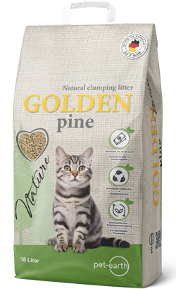 Areia para Gatos Auto Aglomerante Golden Nature Pine | 18 L