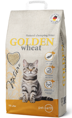 Areia para Gatos Auto Aglomerante Golden Nature Wheat | 18 L