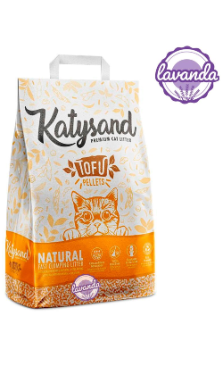 Areia para Gatos Katysand Tofu Litter Aglomerante Natural | Lavanda | 10 L