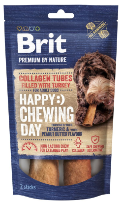 Biscoitos para Cão Brit Premium by Nature Dog Collagen Chews Tubes Filled with Turkey | 2 Sticks
