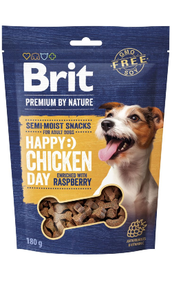 Biscoitos para Cão Brit Premium by Nature Dog Semi-moist Snacks | Chicken & Raspberry | 180 g