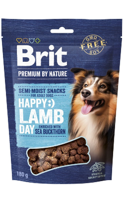 Biscoitos para Cão Brit Premium by Nature Dog Semi-moist Snacks | Lamb & Sea Buckthorn | 180 g