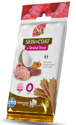 Biscoitos para cão N&D Quinoa Dog Skin & Coat Quail Adult Medium Maxi | 110 g