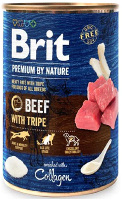 Alimento húmido para cão Brit Premium by Nature Dog Beef with Tripe | Wet (Lata) | 6 x 400 g