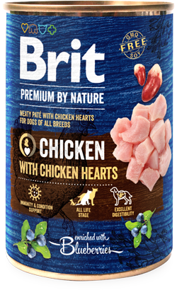 Alimento húmido para Cão Brit Premium by Nature Dog Chicken with Hearts | Wet (Lata) | 400 g
