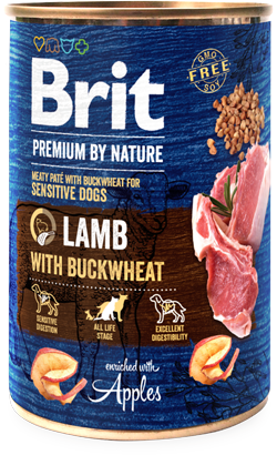 Ração húmida para Cão Brit Premium by Nature Dog Lamb with Buckwheat | Wet (Lata) | 400 g