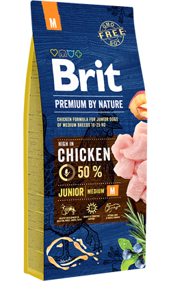 Ração para Cão Brit Premium by Nature Junior Medium Dog | 15 kg