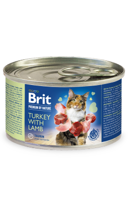 Ração húmida para Gatos Brit Premium by Nature Cat Turkey with Lamb | Wet (Lata) | 200 g