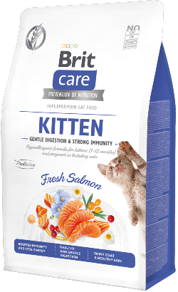 Ração para Gatos Brit Care Cat Grain Free Kitten Gentle Digestion & Strong Immunity | Salmon | 400 g