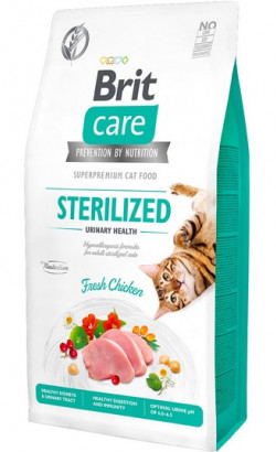 Ração para Gatos Brit Care Cat Grain Free Sterilized Urinary Health | Chicken & Peas | 7 kg