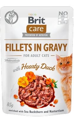 Ração húmida para Gatos Brit Care Cat Hearty Duck in Gravy | Wet (Saqueta) | 85 g