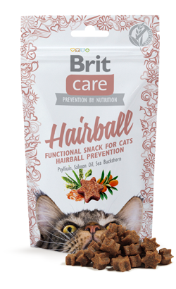 Biscoitos Brit Care Cat Snack Hairball para Gato | 50 g
