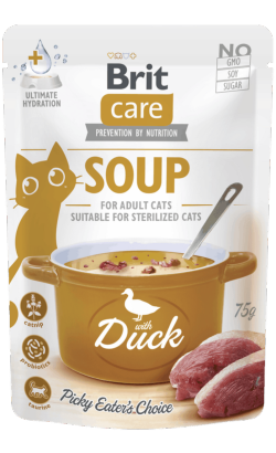 Ração húmida para Gatos Brit Care Cat Soup with Duck | Wet (Saqueta) | 75 g
