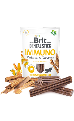 Biscoitos para cão Brit Care Dental Stick with Immuno Probiotics & Cinnamon | 7 sticks